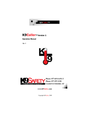 K9Safety K9Caller Operator's Manual