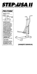 Pro-Form Step Usa II PF105110 Owner's Manual