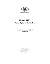Universal Audio 2192 User Manual
