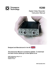 Timespace K200 Instruction Manual