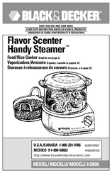 Black & Decker Flavor Scenter Handy Steamer HS800 Use And Care Book Manual