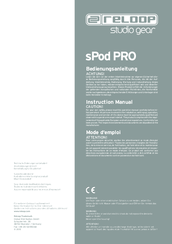Reloop sPod PRO Instruction Manual