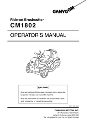 CanyCom CM1802 Operator's Manual