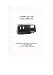 Command Technologies Commander II VHF User Manual