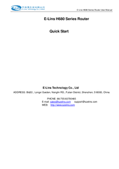 E-Lins H680 series Quick Start Manual