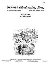 White's Coinmaster 1TR Deluxe Operator Instructions Manual