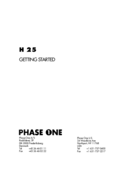 PhaseOne H 25 Getting Started