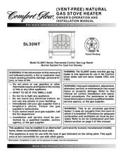 Comfort Glow SL30NT Owner's Operation And Installation Manual