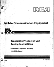 RCA ML1000 Tuning Manual