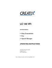Creatix LC 144 VFI Operating Instructions Manual