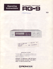 Pioneer RG-9 Operating Instructions Manual