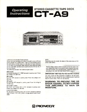 Pioneer CT-A9 Operating Instructions Manual