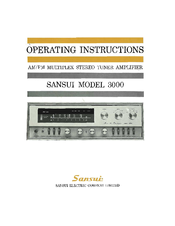 Sansui 3000 Operating Instructions Manual