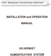 Amco Silvermist Installation And Operation Manual