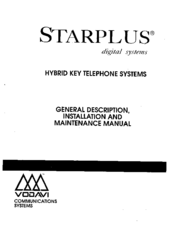 Vodavi STARPLUS Installation And Maintenance Manual
