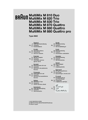 Braun MultiMix M 820 Trio Use Instructions
