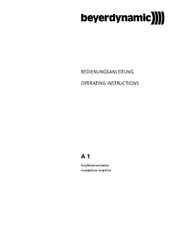 Beyerdynamic A 1 Operating Instructions Manual
