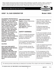 North American Tool 6800 Operating Instructions Manual