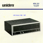 Uniden ARU 251 Operating Instructions Manual