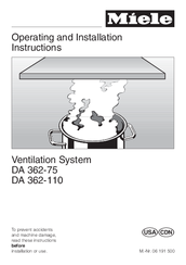 Miele DA 362-75 Operating And Installation Instructions