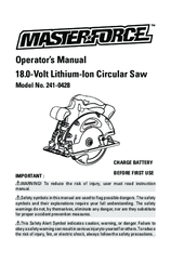 MasterForce 241-0428 Operator's Manual