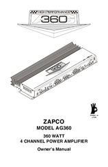 Zapco AG360 Owner's Manual