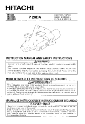 Hitachi P 20DA Instruction Manual And Safety Instructions