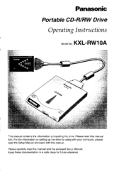 Panasonic KXL-RW10A Operating Instructions Manual