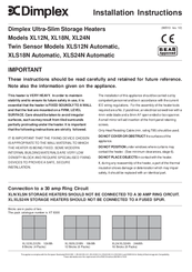 Dimplex XL12N Installation Instructions Manual