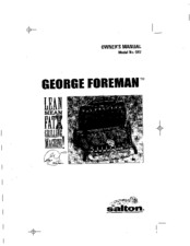 George Foreman GR7 Owner's Manual