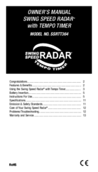 Sports Sensors Swing Speed Radar SSRTT364 Owner's Manual