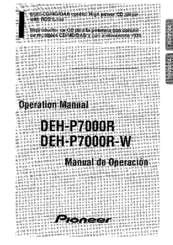 Pioneer DEH-P7000R-W Operation Manual