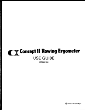 Concept2 Rowing Ergometer Use Manual