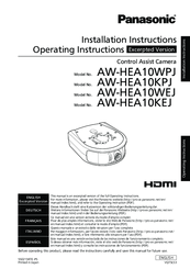 Panasonic AW-HEA10WEJ Installation And Operating Instructions Manual