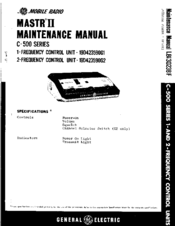 GE MASTR-2 C-500 Series Maintenance Manual
