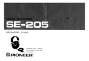 Pioneer SE-205 Operating Manual