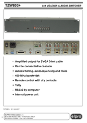 ELPRO TZW803+ Installation And Use Manual