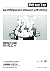 Miele DA 5320 D Operating And Installation Instructions