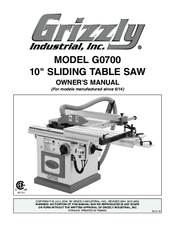 Grizzly G0700 Owner's Manual