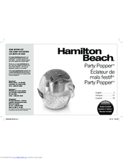 Hamilton Beach Party Popper User Manual