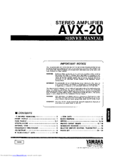 Yamaha AVX-20 Service Manual