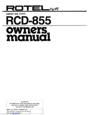 Rotel RCD-855 Owner's Manual