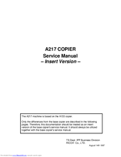 Ricoh A217 Service Manual