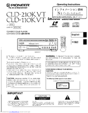 Pioneer CLD-210KVT Operating Instructions Manual