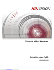 HIKVISION DS-7600NI-E1 Quick Operation Manual