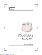 Kyocera Mita Ecosys FS-1800+ Installation Manual