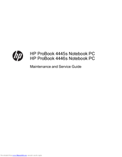 HP ProBook 4446s Maintenance And Service Manual