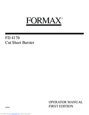 Formax FD 4170 Operator's Manual