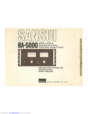 Sansui BA-5000 Operating Instructions Manual
