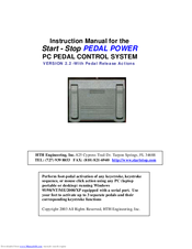 Start-Stop Pedal Power Instruction Manual